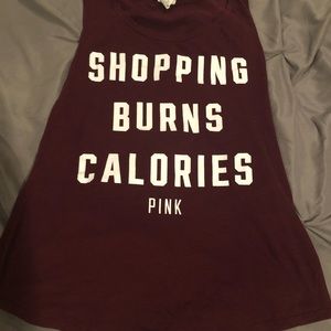 Shopping Burns Calories PINK tank